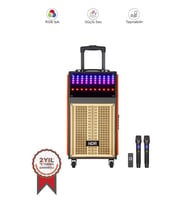 Torima NDR-108R Turuncu Kablosuz Mikrofonlu Uzaktan Kumandalı RGB Işıklı Bluetooth Hoparlör