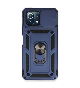 Xiaomi Mi 11 Lite Kılıf Pars Lens Yüzüklü Silikon - Lacivert