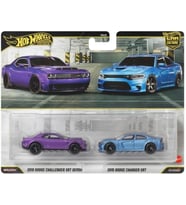 Hot Wheels Premium Car Culture 2018 Dodge Challenger Srt Demon & 2015 Dodge Charger Srt (Karışık)