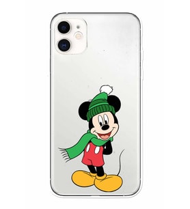 Apple iPhone 11 Uyumlu Kamera Korumalı Tıpalı Kapak Mickey Mouse TasarımlıŞeffaf Kılıf