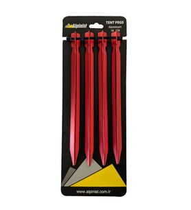 Alpinist Alüminyum 6061 Çadır Kazığı 18 cm Kırmızı 4'lü