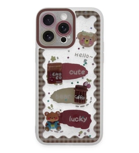 Newface Apple iPhone 14 Pro Max Kılıf Sweet Desenli Silikon Kapak - Şeffaf