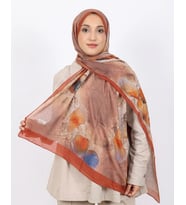 Luissa Bambu Kraş Şal Lale Desen Kiremit