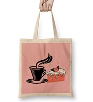 Funny Coffee Drinks Art Lover Qift Quote Vintage Retro Rainbow Style Bez Çanta Uzun Saplı