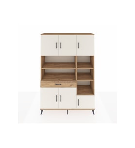 Hyperion Dolap 10 Raflı Tek Çekmeceli 6 Kapaklı 132x44x195 Çam-Aytaşı/Çam
