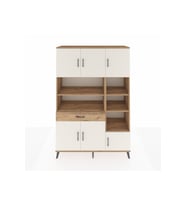 Hyperion Dolap 10 Raflı Tek Çekmeceli 6 Kapaklı 132x44x195 Çam-Aytaşı/Çam