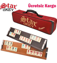 Star Elit Premium Ahşap Okey Takımı 1. Sınıf Taşıma Çantalı Okey Seti Vernikli Elit Okey Takımı