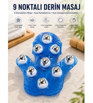 9 Bilyeli El Şeklinde Omuz Bacak Masaj Aleti Masaj Eldiveni Giyilebilir Plastik Vücut Sıkılaştırıcı