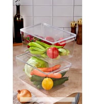 2 Li Kapaklı Buzdolabı Organizeri & Buzdolabı Düzenleyici 6 lt