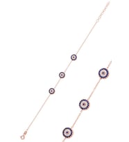 Söğütlü Silver Gümüş rose zirkon taşlı nazar bileklik
