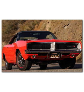 Cakatabloo Kırmızı Dodge Charger RT Ön Görünüş MDF Tablo