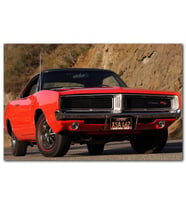 Cakatabloo Kırmızı Dodge Charger RT Ön Görünüş MDF Tablo