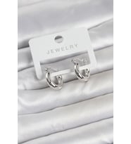 Gümüş Renk Pirinç Halka 15 Mm Kadın Küpe - Tj-Bkp11764