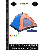 #Çadır Su Geçirmez Geniş Konforlu Kaliteli Lüks Aile Tipi 2.2-2.5-1.5M 6-7 Kişilik Manuel Çantalı Ça