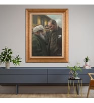 Altın Varaklı Çerçeveli Paspartulu Atatürk Tablo TR0887 (Gold)