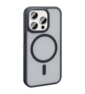 iPhone 15 Pro Max Kılıf Magsafe Şarj Özellikli Mat Arka Yüzey Sio Kılıf (Siyah)