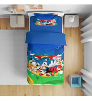 Erayshome  Hediyelik Sonic Tek Kişilik 3d Nevresim Takımı (Mavi)