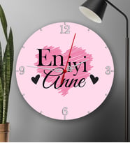 Anneler Gününe Özel En İyi Anne Baskılı Yuvarlak Duvar Saati 20cm Anneye Hediye T3 (Pembe)