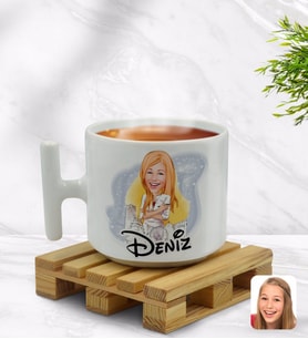 BK Gift Kişiye Özel Kadın Mimar Karikatürlü T Kulplu Beyaz Middle Kupa Bardak-1