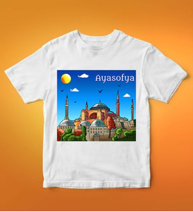 Ayasofya Tasarımlı Tişört (Beyaz)