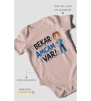 Bekar Amcam Var! Kısa Kollu Bebek Body %100 Pamuk