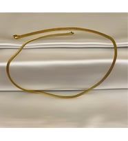 Gold-Hasır-Yassı Yüksek Kalite Paslanmaz Çelik Kolye 60 cm