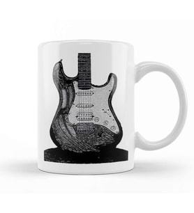 Strat Fender Guitar Kupa Bardak Porselen