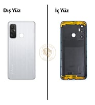 Infinix Hot 11 Gümüş Uyumlu Lensli Arka Kapak Arka Cam Batarya Pil Kapağı Lazer Kesim Back Cover