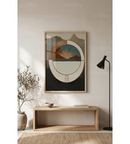 Doğanın Geometrisi Minimalist 1. Kalite Ahşap Çerçeveli Tablo