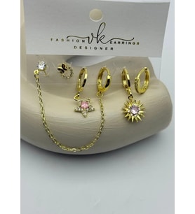 Vip 6'lı Gold Küpe - 25-vip175