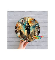 bilge Tasarım retro Duvar Saati 35 x 35 CM (Çok Renkli)