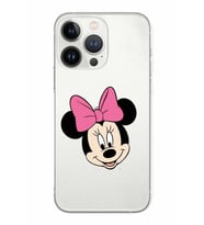 Apple iPhone 13 Pro Uyumlu Kamera Korumalı Tıpalı Kapak Minnie Mouse TasarımlıŞeffaf Kılıf