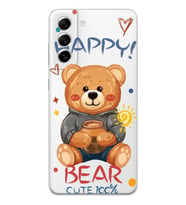 Samsung Galaxy S22 Uyumlu Happy Bear Tasarımlı Şeffaf Telefon Kılıfı