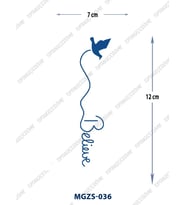 MGZS-036 YARI KALICI KUŞ DESEN BELİEVE YAZILI DÖVME-TATTO