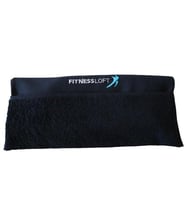 50X130 Fıtnessloft Spor Havlusu Cep+Nakış Tenis Golf Gym Havlusu (Siyah)