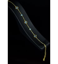 925 Ayar Gümüş Gold Kaplama Van Cleef Bileklik