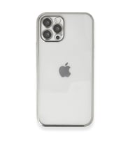 Apple İphone 12 Pro Kılıf Razer Lensli Silikon - Gümüş