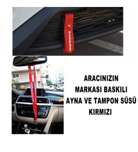 hyundai tampon ve iç dikiz aynası süsü - içi dış aksesuar- kırmızı renk