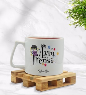 BK Gift Kişiye Özel Evin Prensi Tasarımlı Middle Beyaz Kupa Bardak Model 1