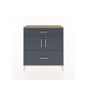 Arges Şifonyer 2 Raflı 2 Çekmeceli 2 Kapaklı 88x30x96 Çam-Antrasit
