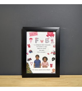 Çocukluk Fotoğraf Birleştirme, Çerçeve, Kişiye Özel, Konsept, Sevgiili Arkadaş Hediye (15x21) (Siyah)