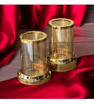 Dekoratif Obje ve Biblo 2'li Şamdan Mumluk (Rose Gold Altın)