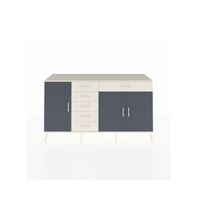 Hyperion Konsol 3 Raflı 6 Çekmeceli 3 Kapaklı 176x44x99 Aytaşı-Antrasit/Aytaşı