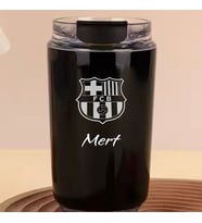Kişiye Özel Retro Stil 240ml Vakumlu Isı Korumalı Takım Baskılı Termos Kupa (Siyah)