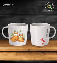 KirliPatiler Taş Kupa Fincan Üzeri Sevgili Kedi Baskılı (Model 6)