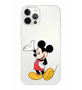 Apple iPhone 12 ProMax Uyumlu Kapak Mickey Mouse Tasarımlı Şeffaf Silikon Kılıf