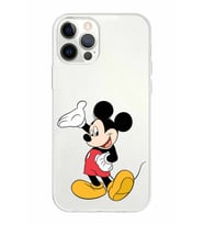 Apple iPhone 12 ProMax Uyumlu Kapak Mickey Mouse Tasarımlı Şeffaf Silikon Kılıf