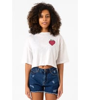 One Piece Anime Ope Ope Devil Fruit Beyaz Kırçıllı Kadın Crop Tshirt