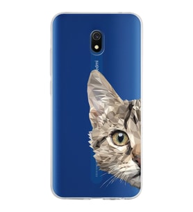 Xiaomi Redmi 8A Uyumlu Kapak Catface Tasarımlı Şeffaf Silikon Kılıf