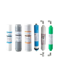 AQUAFLY Su Arıtma Filtresi Çift Karbonlu 6lı Takım Arıtıcı Filtresi ALKALİ 10' AÇIK KASA UYUMLU